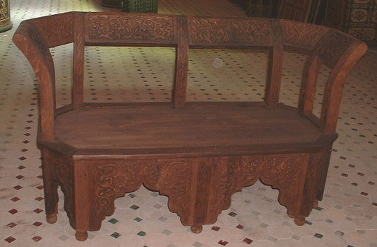Moorish cedar bench