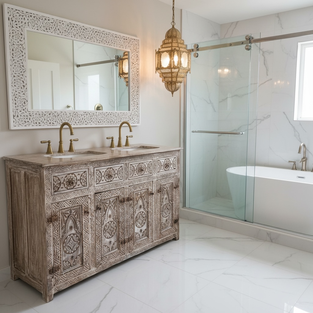 Mogador vanity sink cabinet