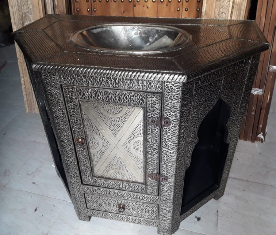 Andalusian silver cabinet vanity