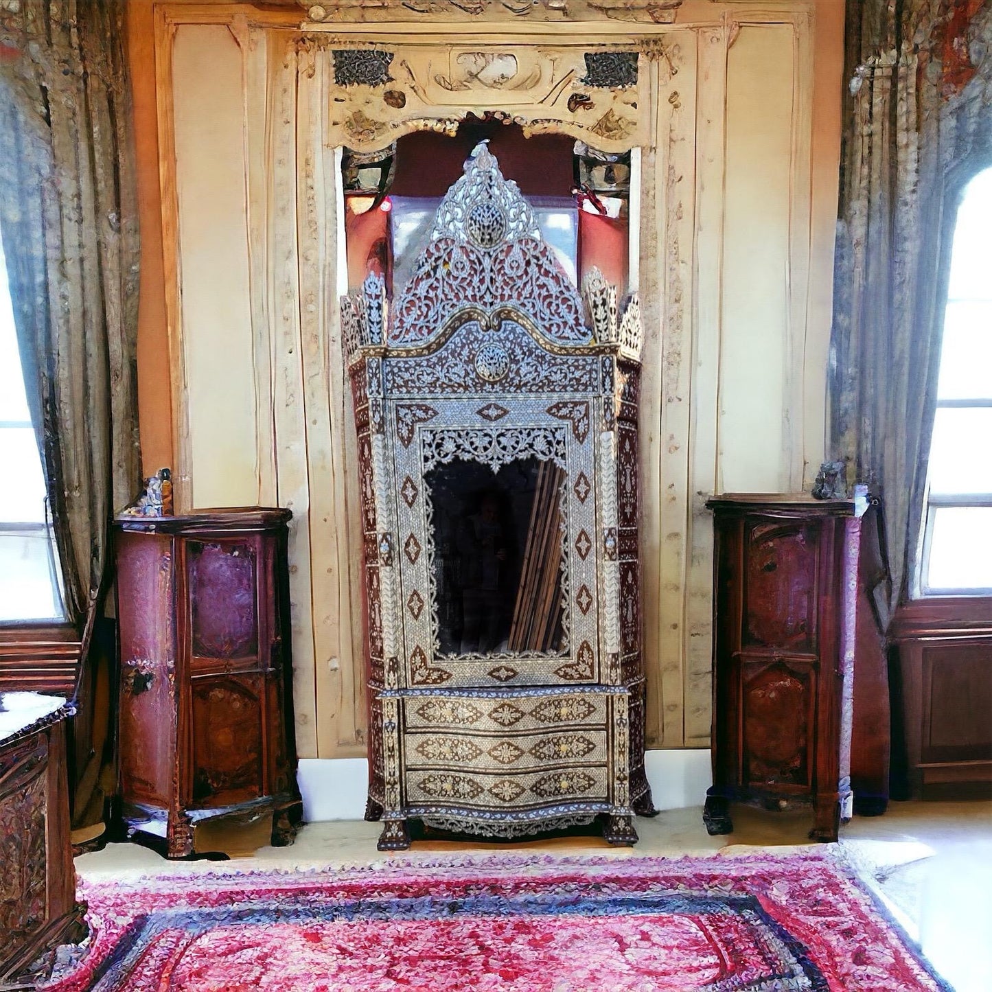 Damascus mother of pearl armoire