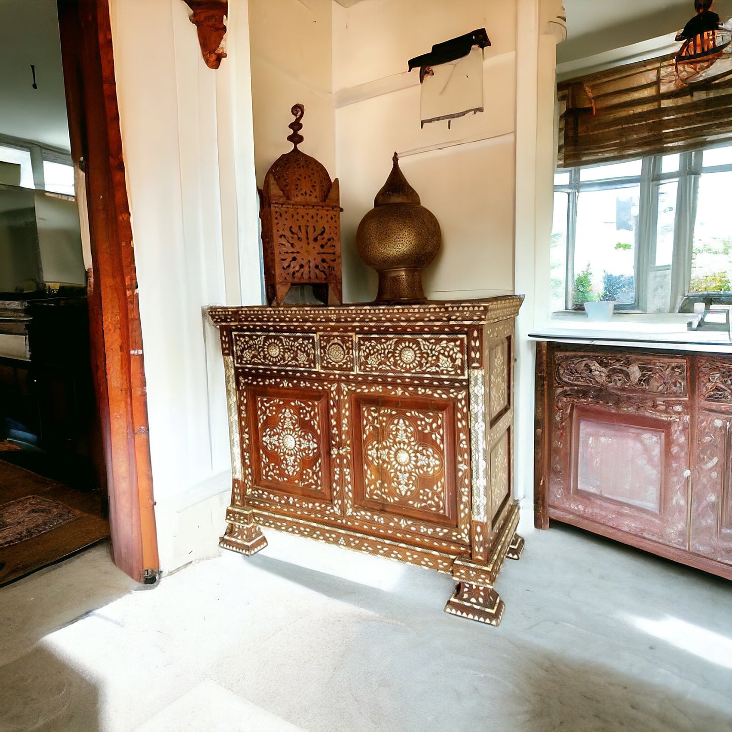 Antique mother of pearl cabinet
