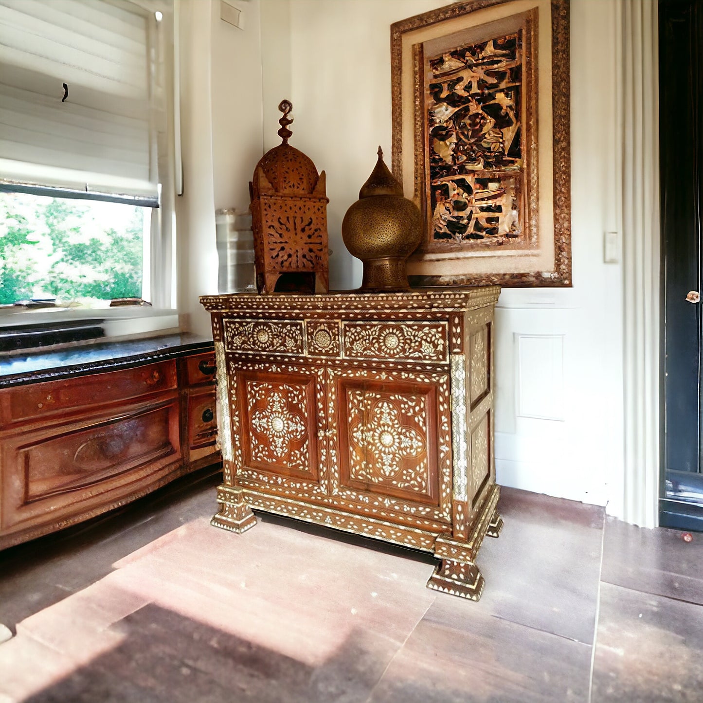 Antique mother of pearl cabinet
