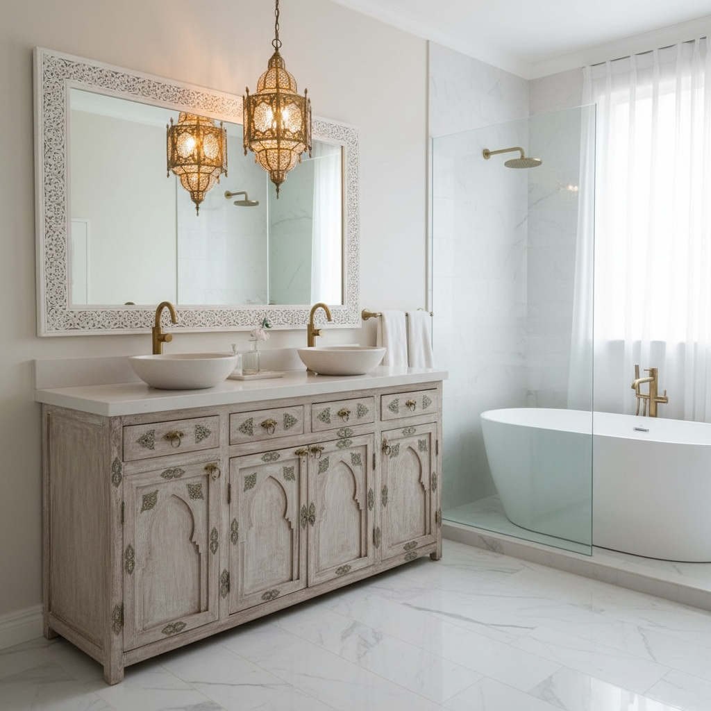 Marrakesh Riad lakdim vanity sink cabinet