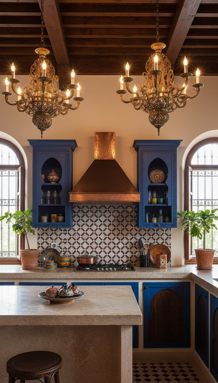 Colorful Riad mosaic Moroccan tile from Justmorocco, featuring intricate geometric patterns in vibrant blue, yellow, and white.