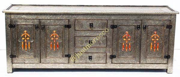 Silver hamsa cabinet
