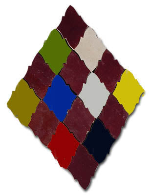 Moroccan Cordobesa tile with a plain palette, featuring intricate geometric patterns in earthy tones, by Justmorocco.