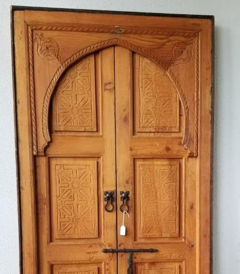 Handmade Moorish Carved Cedar Double Door 78" x 36"