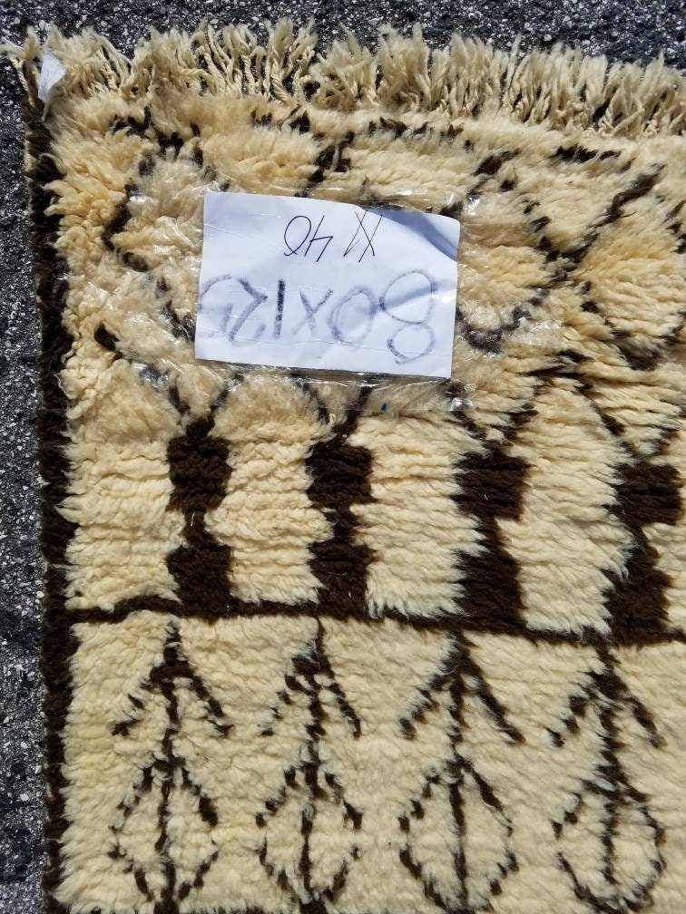 Vintage Handwoven Beni Ourain Rug, Abstract Berber Design (10ft 4 x 6ft6)