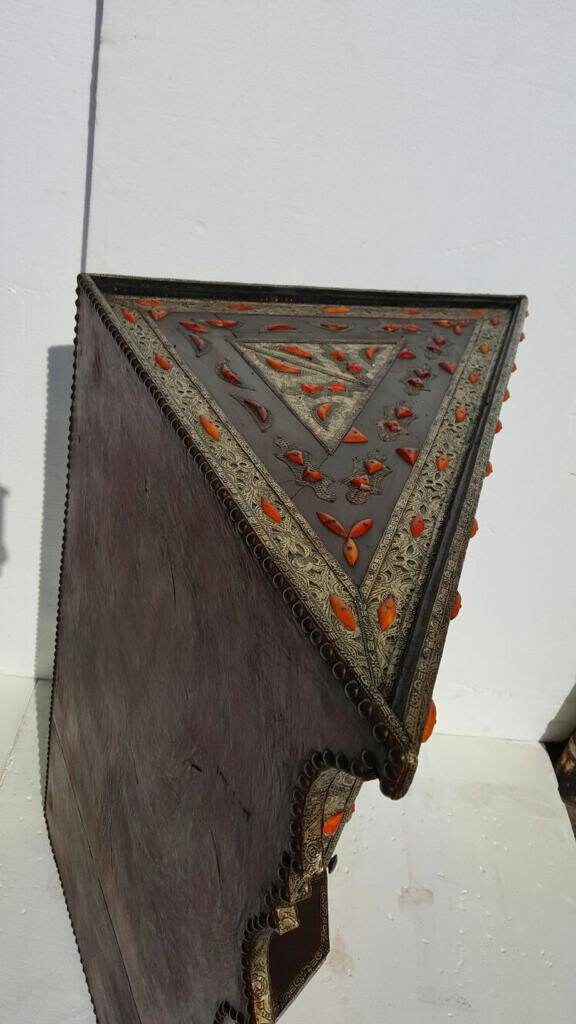 Inlaid Camel Bone Corner Cabinet - Moroccan Berber Ethnic Decor