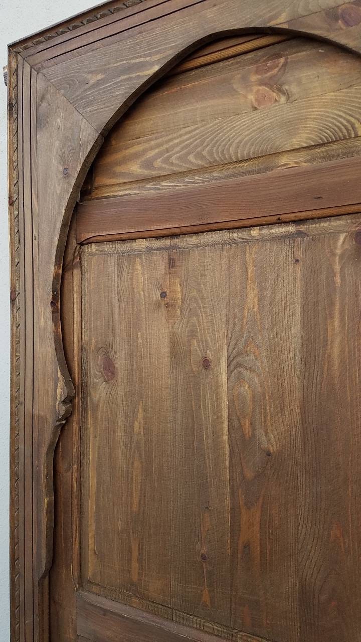Vintage Moorish Cedar Door with Arch, Andalusian Style