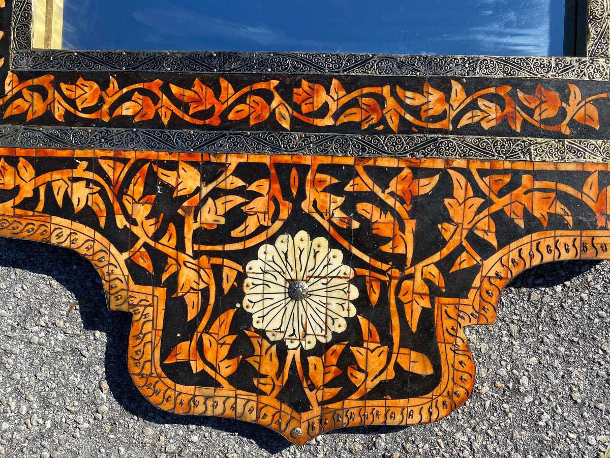 Handmade Moroccan Camel Bone Inlay Mirror - Moorish Arches Decor