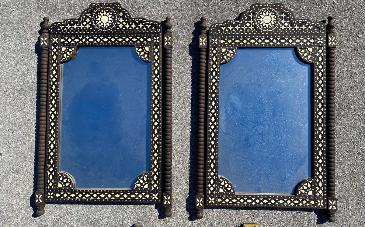 Handmade Camel Bone Inlay Mirror: Moroccan Moorish Wall Decor (50x32)