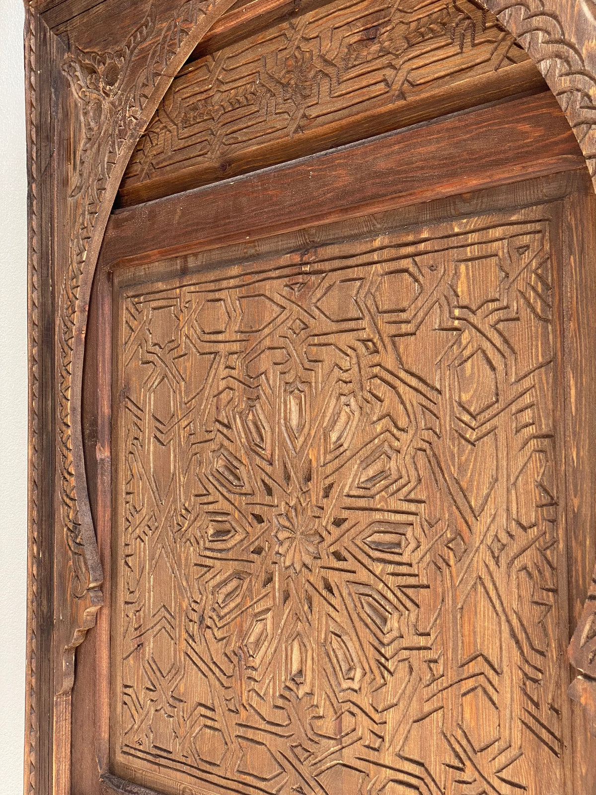 Hand Carved Cedar Moroccan Door, Moorish Palace Style (80x37)