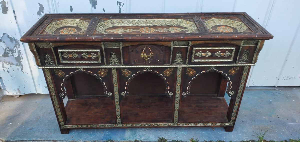 Handmade Moroccan Bone Inlay Console Cabinet: Moorish Dresser