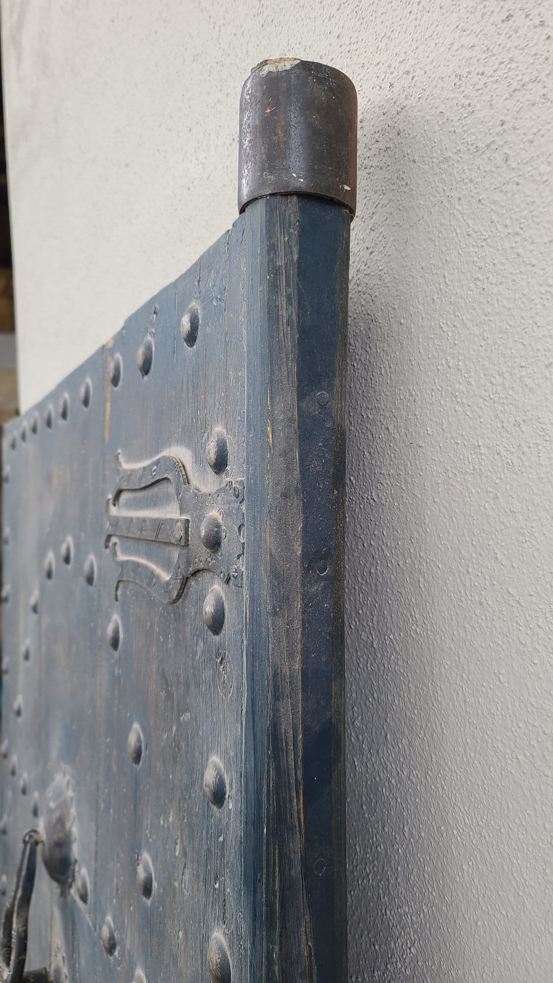 Handmade Moroccan Wall Door, Riad Decor with Metal Knocker
