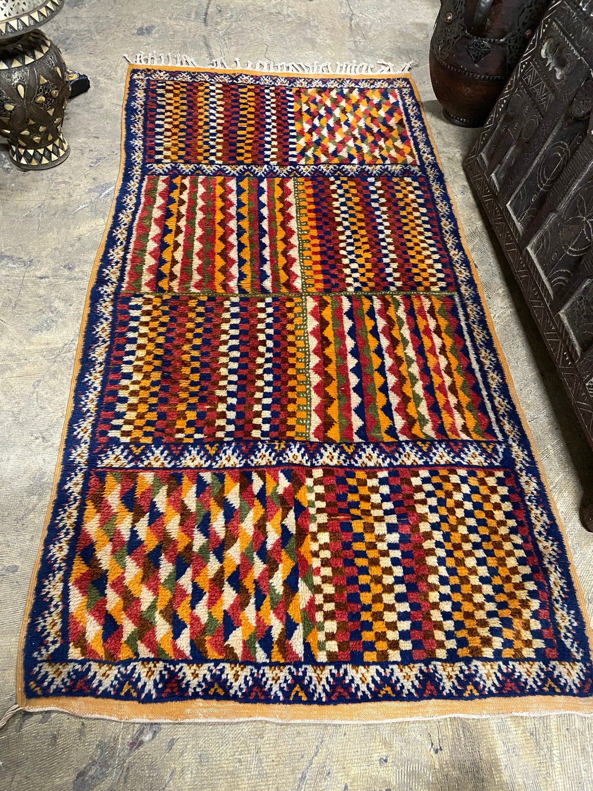 Vintage Handwoven Taznakht Berber Rug, 79x40