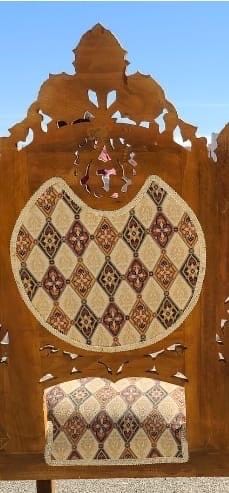 Antique Syrian Mother of Pearl Inlay Chairs & Ottoman Set