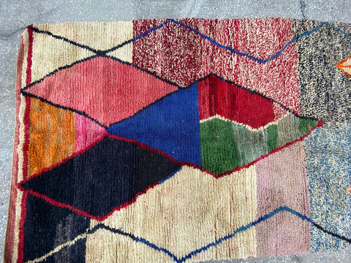 Handwoven Moroccan Berber Taznakht Rug | Geometric Wool Carpet