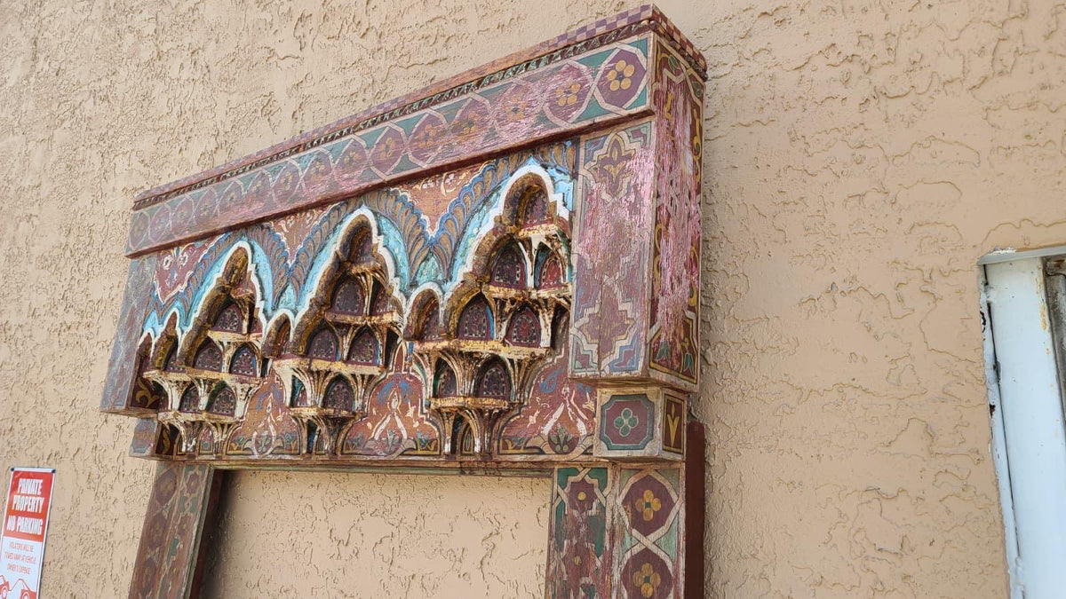 Moroccan Antique doorway arch hand painted moorish architectural piece