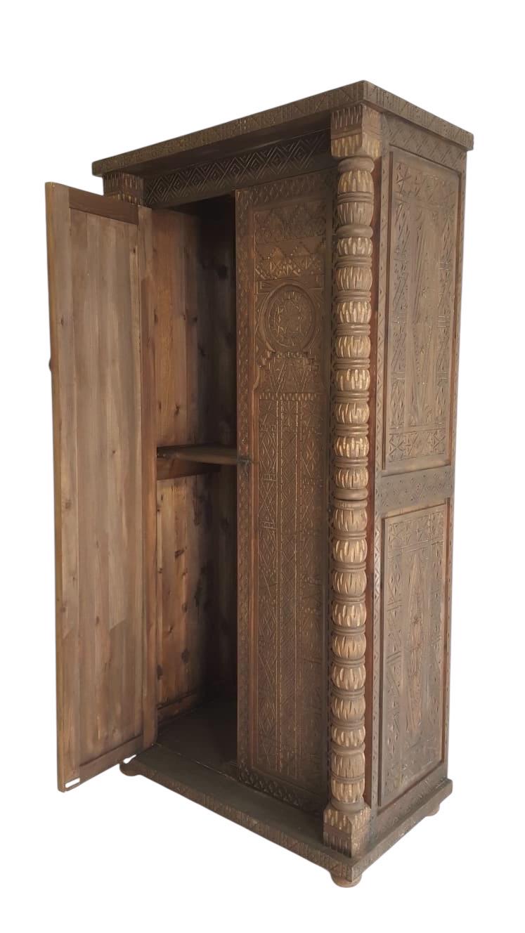 Palace Vintage moroccan berber wooden carved Armoire 39 x 78