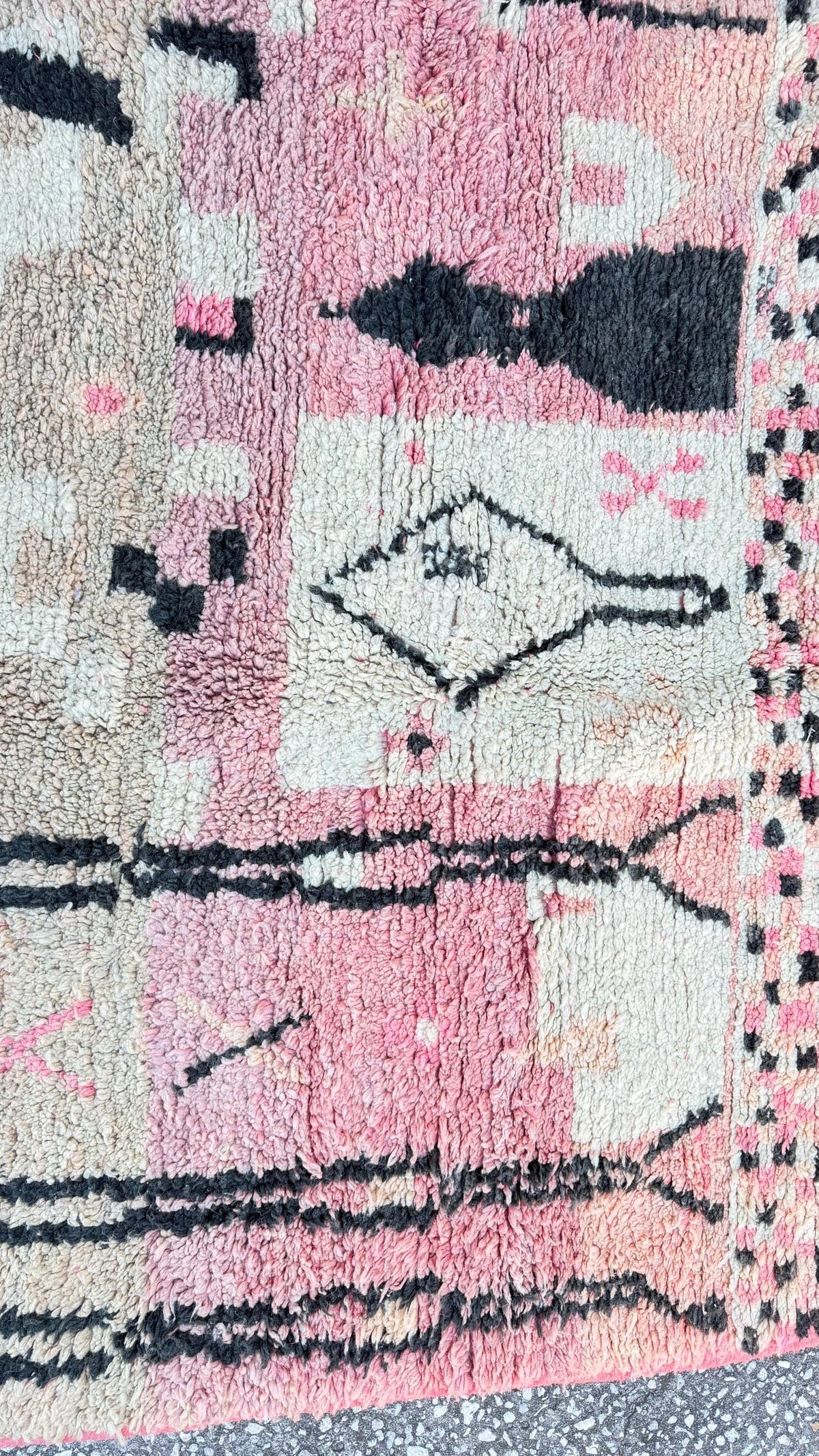 Moroccan Berber Wool Carpet | Abstract Wall Hanging Art (80" x 61")