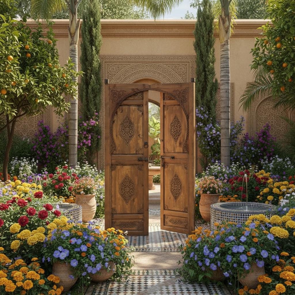 Handcrafted Moorish Carved Double exterior Door: Moroccan Interior wooden door Panels