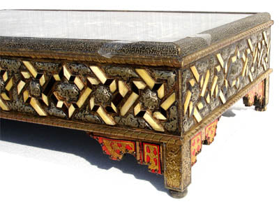 Large moroccan camel bone table