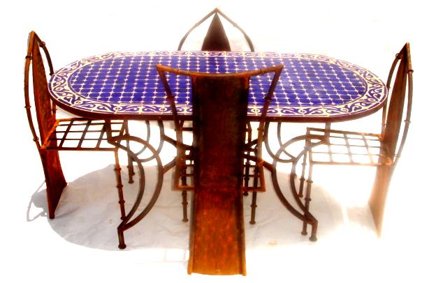 Oval large mosaic table
