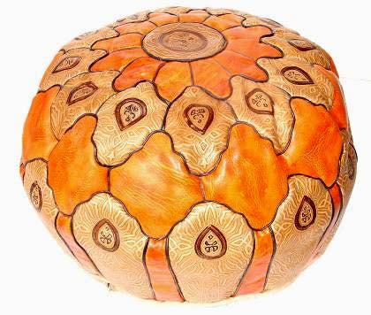 Orange ottoman