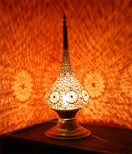 Moresque brass lamp