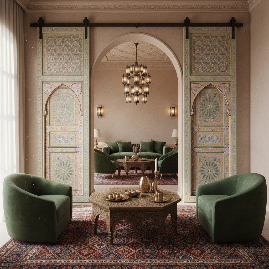 The central arched entryway is the hallmark of moroccan architecture