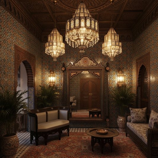 Three large Moroccan large chandeliers 