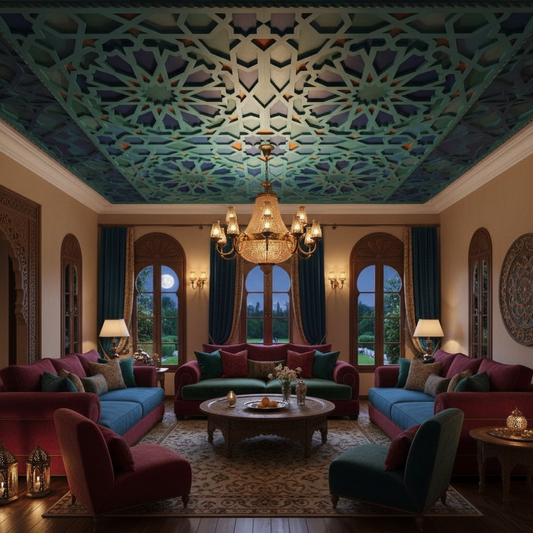 moroccan geometric ceiling panel