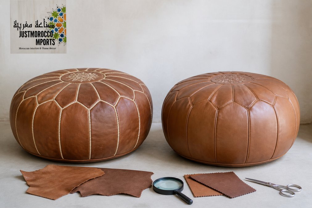Genuine Moroccan Leather Pouf vs Fake: How to Spot the Difference