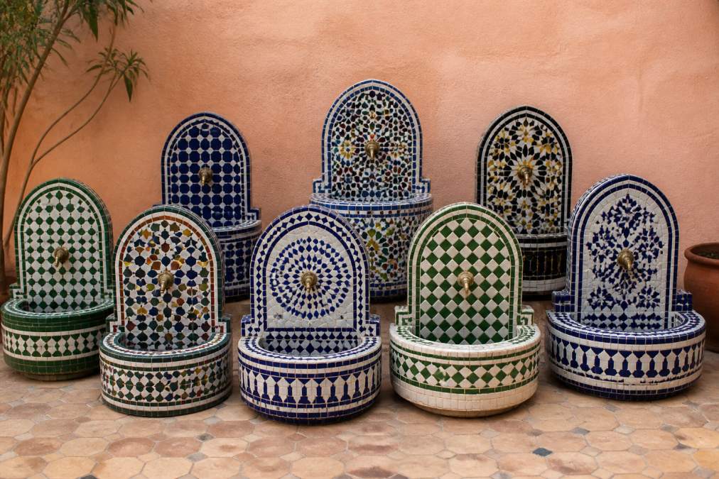 Handcrafted Moroccan Mosaic Tile Fountains: 8 Authentic Pieces