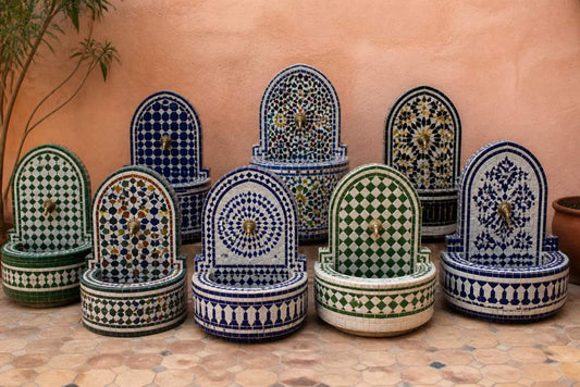 Handcrafted Moroccan Mosaic Tile Fountains: 8 Authentic Pieces