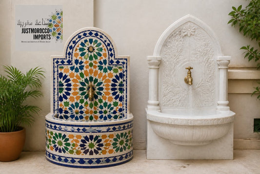 Mosaic Tile vs Marble Fountains: Garden Comparison