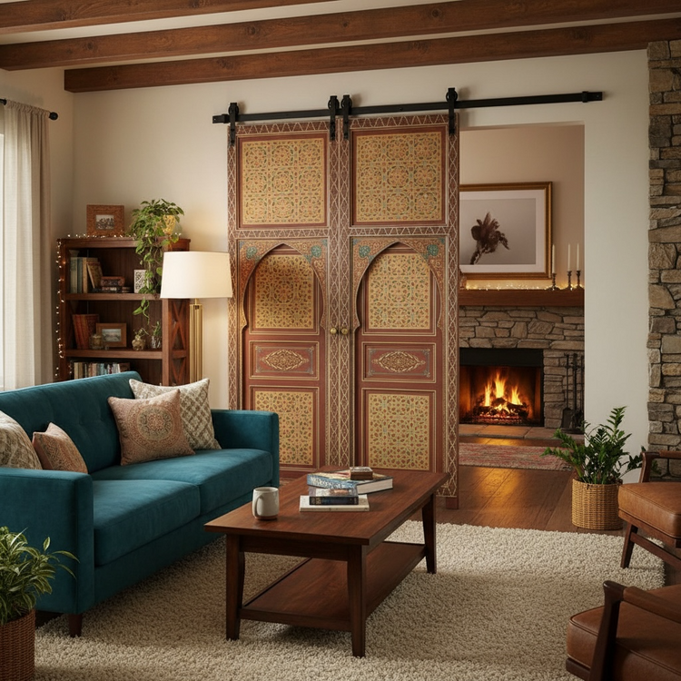 Extra large moroccan painted door