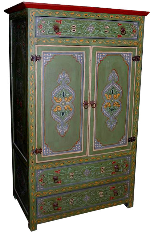 Green painted armoire