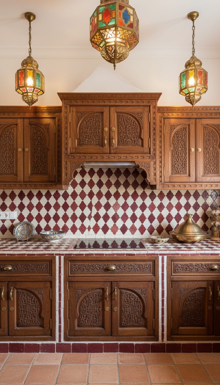 Moroccan Cordobesa tile by Justmorocco featuring intricate geometric patterns in earthy tones.