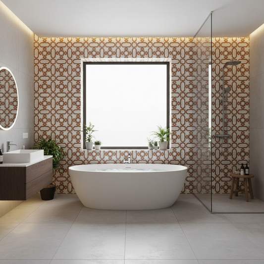 Colorful Moroccan Sevilla tile pack by Justmorocco featuring intricate geometric patterns and vibrant traditional tile designs.