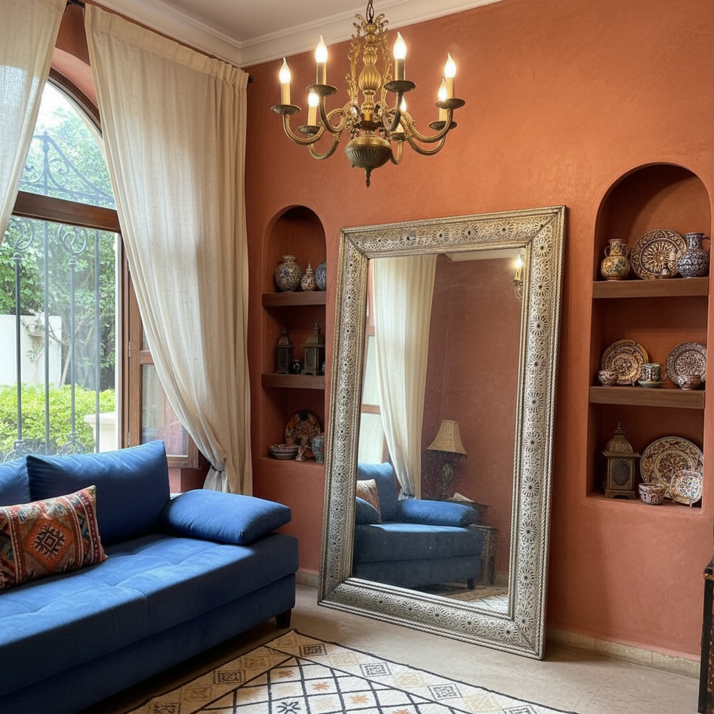 Riad silver mirror