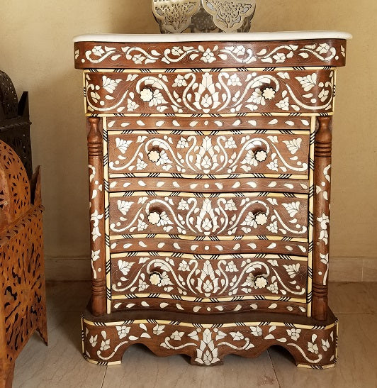 Damascus mother of pearl nightstand