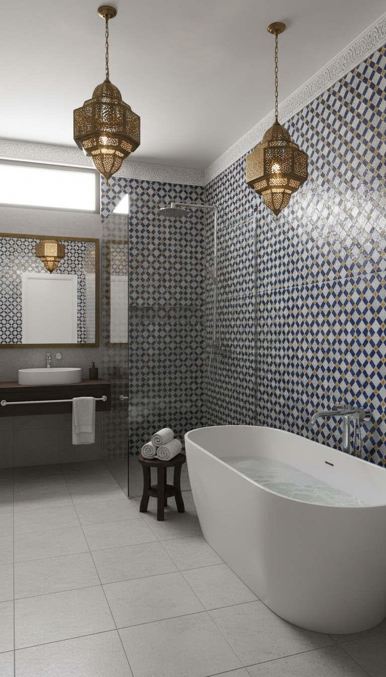 Moroccan Parma Taza tile by Justmorocco featuring intricate geometric patterns in vibrant colors.