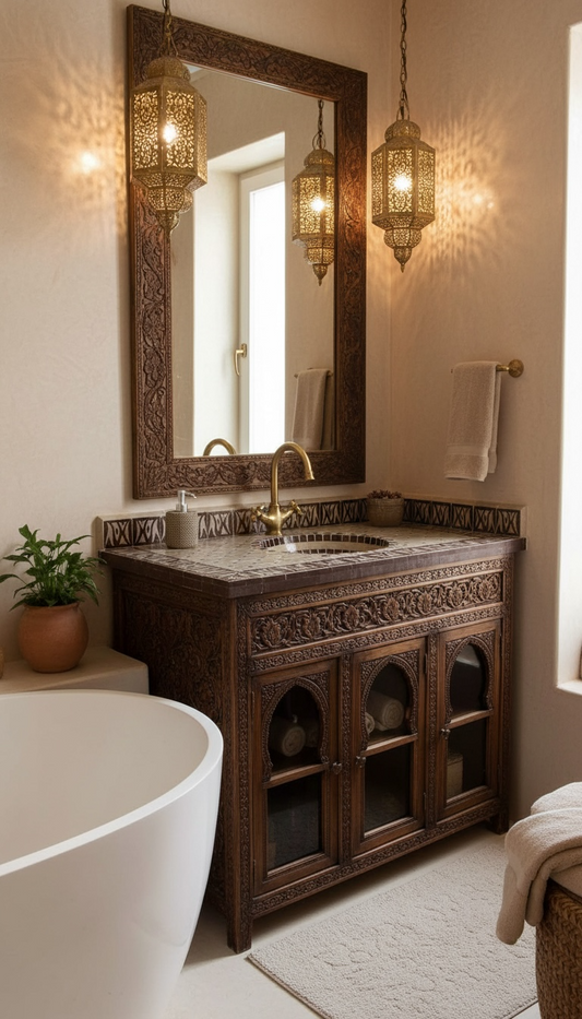 Moroccan Zebra sink tile by Justmorocco featuring black and white zebra stripe pattern on ceramic surface.