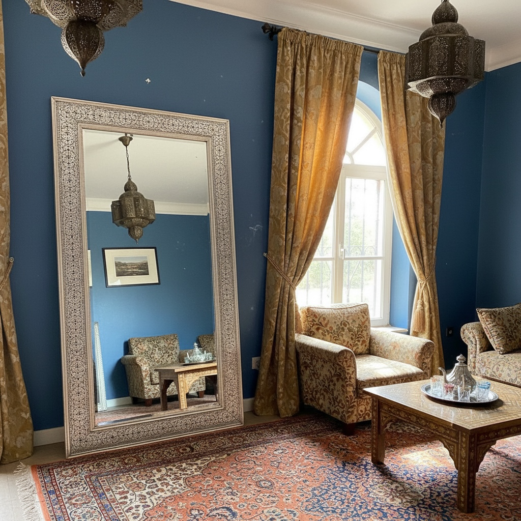 Riad silver mirror