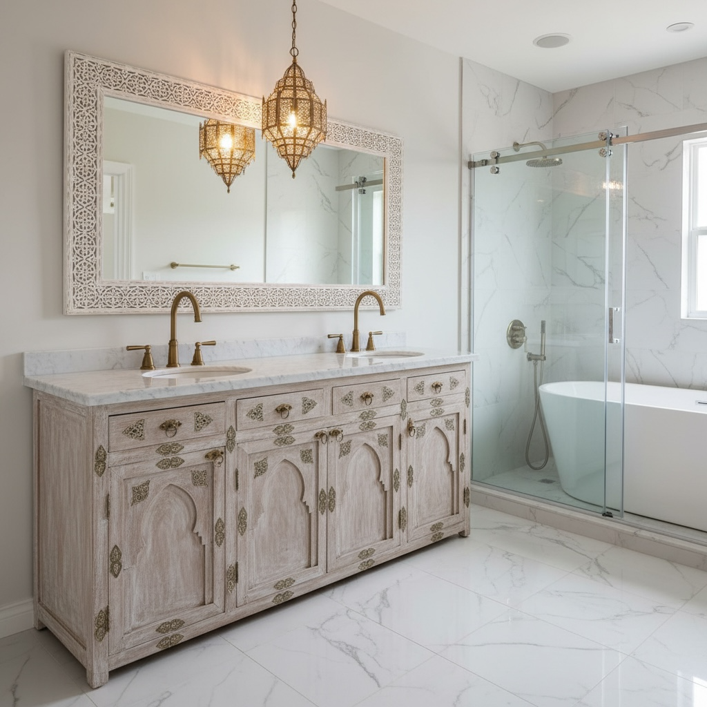 Marrakesh Riad lakdim vanity sink cabinet