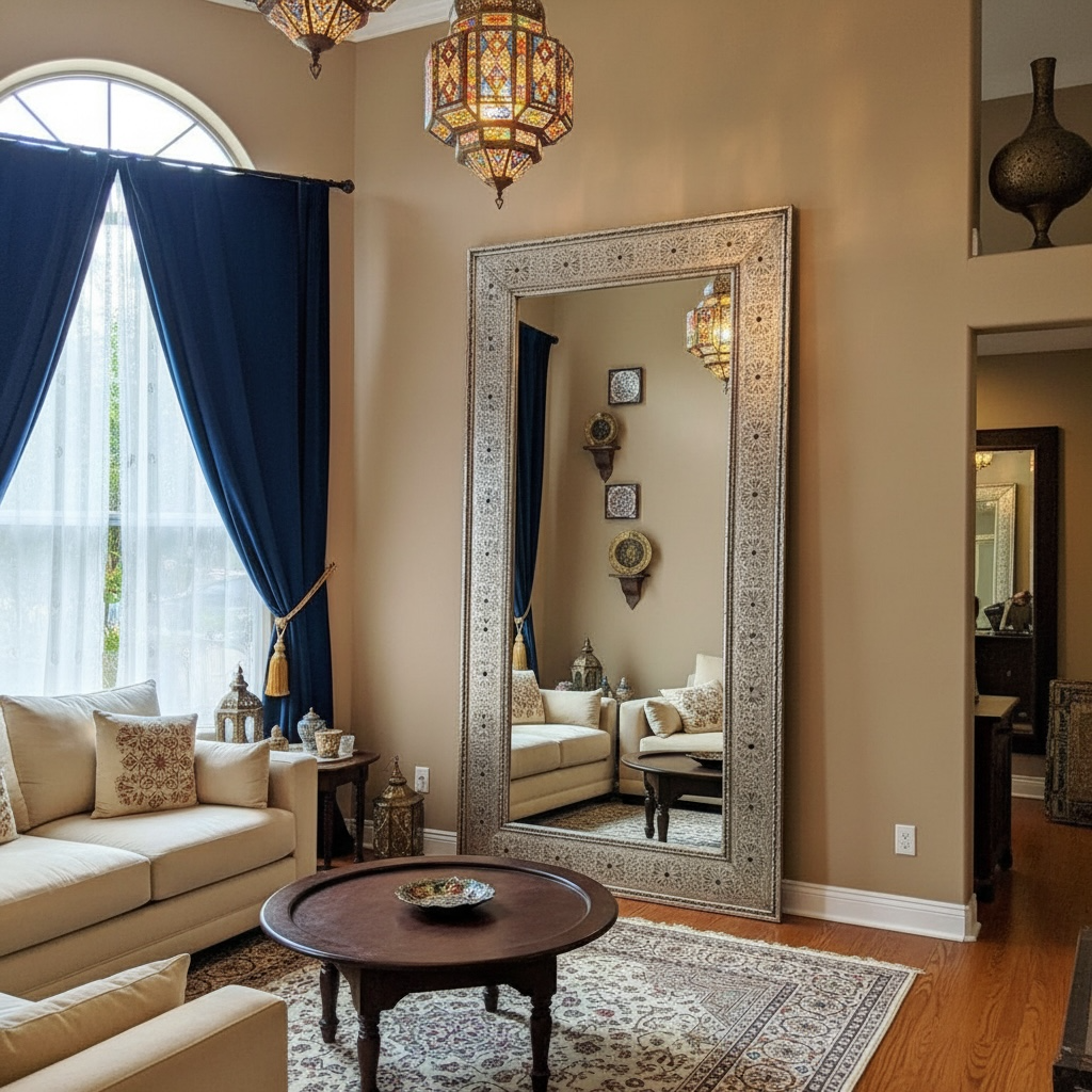 Riad silver mirror
