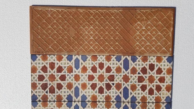 Colorful Alhambra tile pack by Justmorocco, featuring intricate geometric patterns on glazed ceramic tiles.