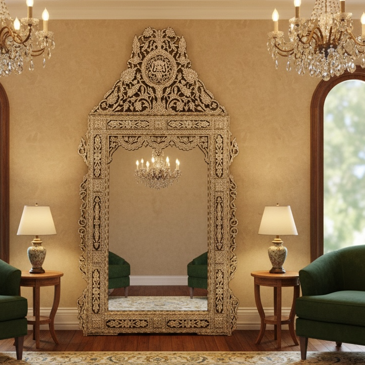 Large vintage Levantine mirror